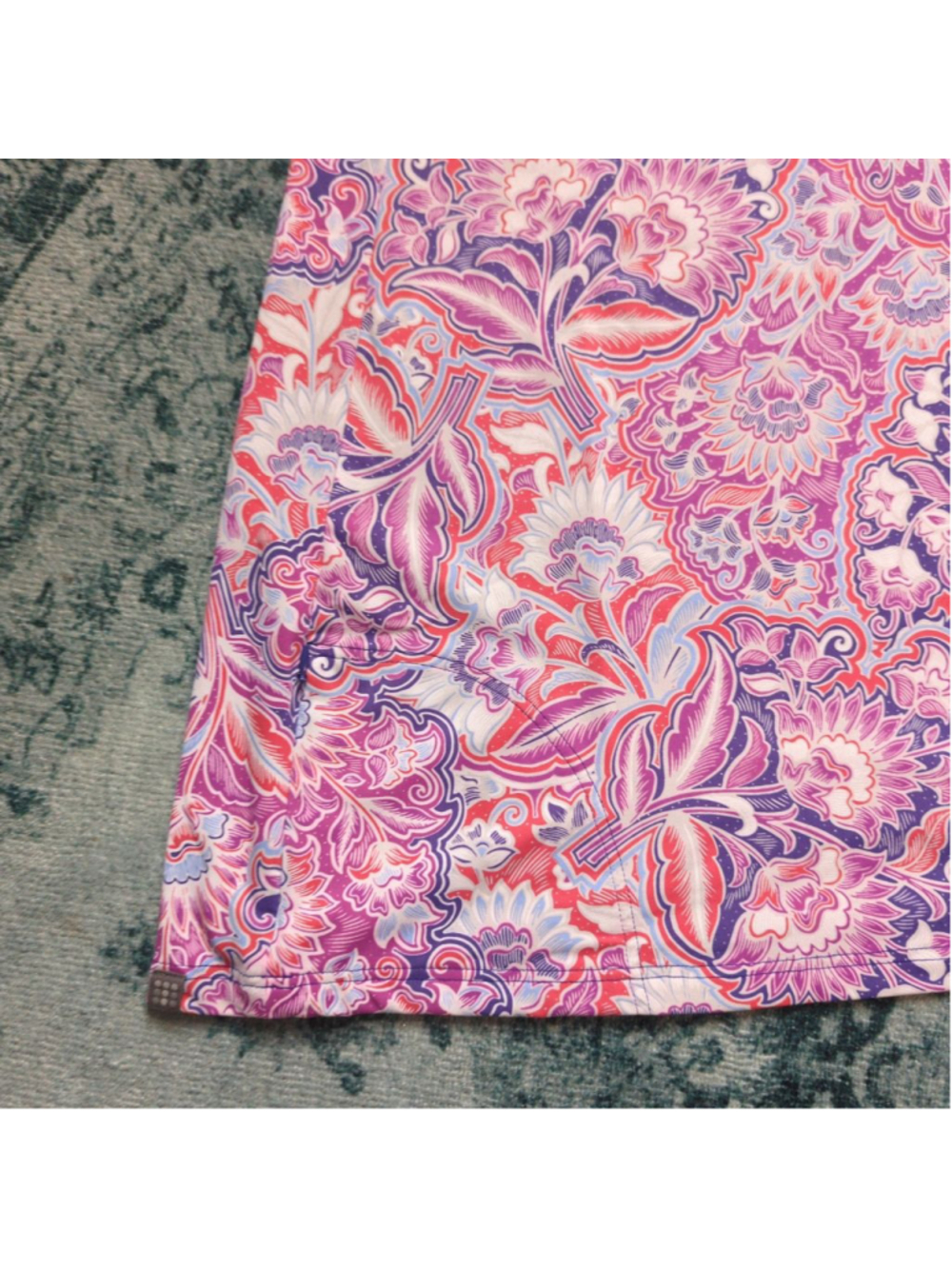 Title Nine Daring Diamalete Tech Dress - M - Purple Floral Paisley Travel - Picture 11 of 16